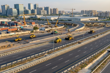 Infrastructure development in NCR showing modern highways, flyovers, and ongoing construction shaping regional growth